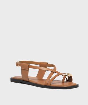 Sandales plates multibrides avec bijou de pied femme vue2 - FOLLOW ME - GEMO