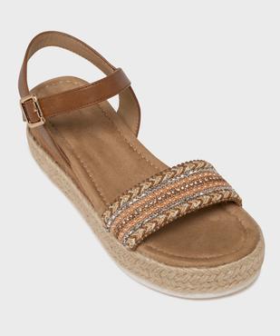 Sandales à talon compensé avec strass et semelle de corde femme vue5 - VALENTINA BALDA - GEMO