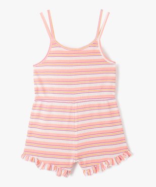 Combishort fille à rayures en maille côtelée vue1 - GEMO (ENFANT) - GEMO