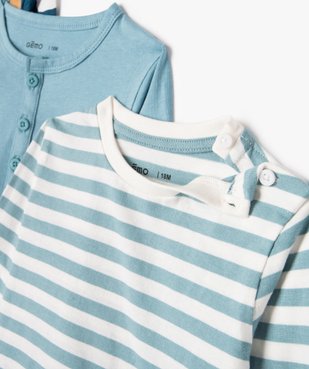 Tee-shirt manches longues en coton bébé garçon (lot de 3) vue2 - GEMO(BEBE DEBT) - GEMO
