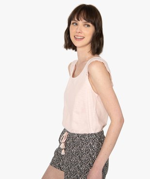 Haut de pyjama femme avec broderie et dos fantaisie vue1 - GEMO(HOMWR FEM) - GEMO