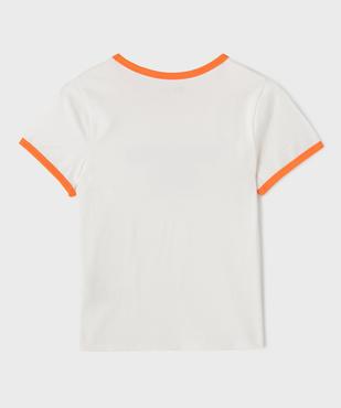 Tee-shirt manches courtes en jersey de coton imprimé fille vue3 - GEMO 4G FILLE - GEMO