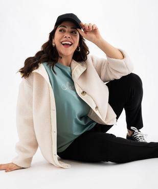 Tee-shirt manches courtes en coton imprimé femme grande taille vue1 - GEMO (G TAILLE) - GEMO