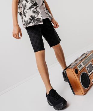 Bermuda en toile denim à motif damier garçon vue1 - GEMO 4G GARCON - GEMO