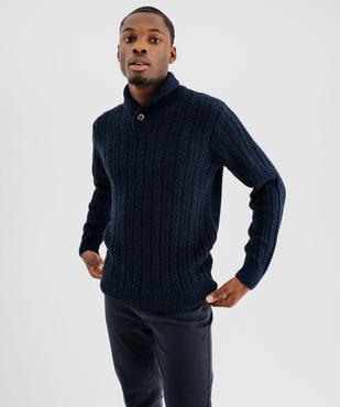 Pull col châle à torsades homme vue1 - GEMO (HOMME) - GEMO