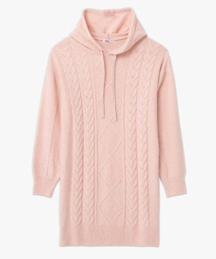 Robe pull femme en maille à capuche avec torsades vue4 - GEMO(FEMME PAP) - GEMO
