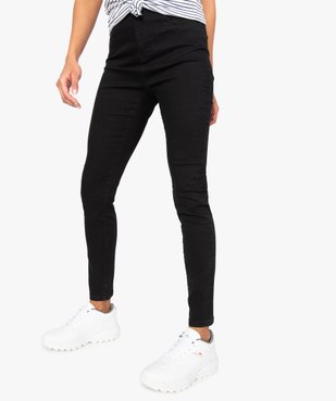 Pantalon femme en toile extensible coupe slim taille haute vue1 - GEMO (JEAN) - GEMO