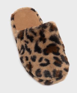 Chaussons mules en fourrure imitation imprimée léopard femme vue5 - GEMO(HOMWR FEM) - GEMO