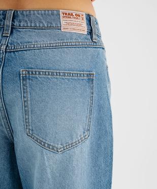 Jean barrel taille haute coloris délavé femme vue7 - GEMO(FEMME PAP) - GEMO