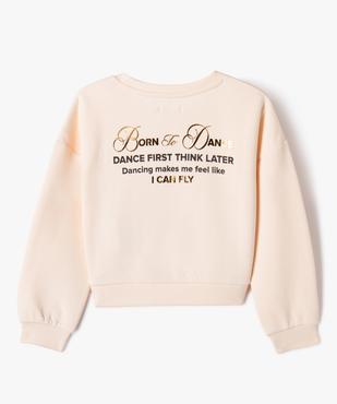 Sweat cropped imprimé brillant devant et dos fille vue4 - GEMO (ENFANT) - GEMO