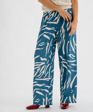 Pantalon fluide imprimé coupe large femme vue2 - GEMO 4G FEMME - GEMO