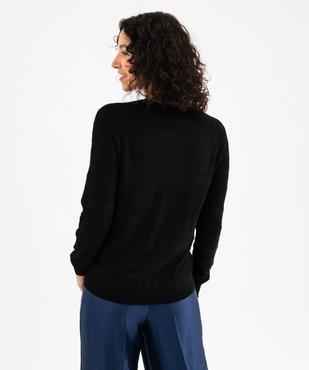 Pull col rond en maille fine femme  vue3 - GEMO 4G FEMME - GEMO