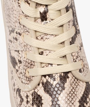 Baskets femme en toile montante vernie motif python vue6 - GEMO (SPORTSWR) - GEMO