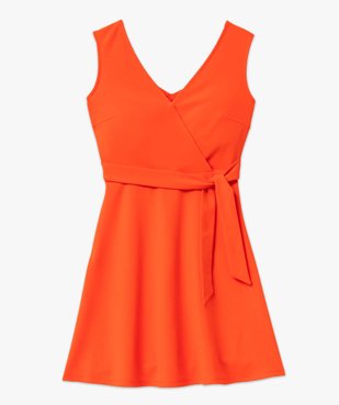 Robe femme avec décolleté cache-coeur et dos dentelle vue4 - GEMO(FEMME PAP) - GEMO