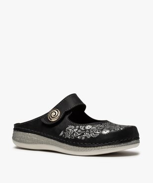 Sabots femme confort à bride scratch et motif floral vue2 - Nikesneakers (CONFORT) - Nikesneakers