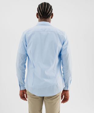 Chemise unie coupe slim en coton stretch homme vue12 - GEMO 4G HOMME - GEMO
