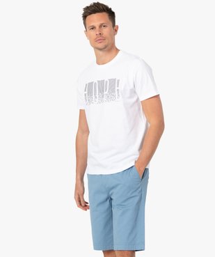 Tee-shirt homme à manches courtes et motif en relief vue1 - GEMO (HOMME) - GEMO