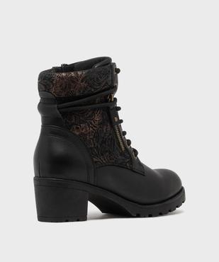 Bottines à lacets avec empiècement à motifs femme - Emilia Rosa vue5 - EMILIA ROSA - GEMO