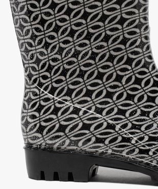 Bottes de pluie femme à paillettes et imprimé fantaisie vue6 - GEMO (EQUIPT) - GEMO
