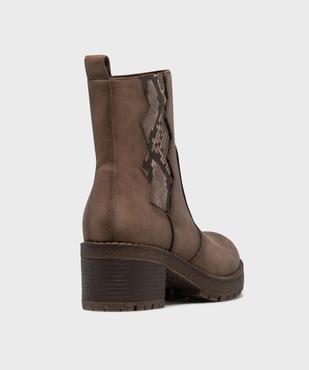 Boots à semelle crantée avec empiècement sur la tige femme - Emilia Rosa vue4 - EMILIA ROSA - GEMO