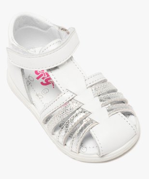 Sandales bébé fille en cuir avec brides métallisées - Bopy vue5 - BOPY - GEMO