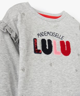 Sweat fille avec volants sur les épaules - Lulu Castagnette vue2 - LULUCASTAGNETTE - GEMO