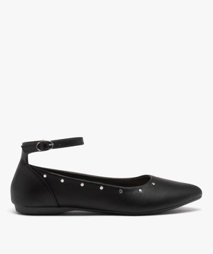 Ballerines femme unies à bout pointu et clous métalliques vue1 - GEMO(URBAIN) - GEMO