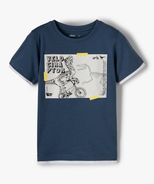 Tee-shirt garçon effet 2 en 1 avec large motif dinosaure vue1 - GEMO C4G GARCON - GEMO