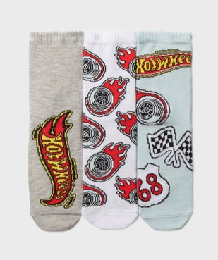 Chaussettes tige haute en coton imprimé garçon - Hotwheels (lot de 3) vue1 - HOT WHEELS - GEMO