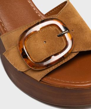 Sandales à talon en cuir suédé femme vue6 - TANEO - GEMO