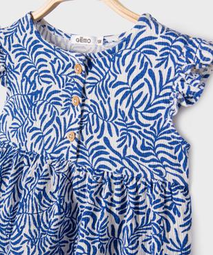 Robe en maille gaufrée à motifs fleuris bébé fille vue2 - GEMO(BEBE DEBT) - GEMO