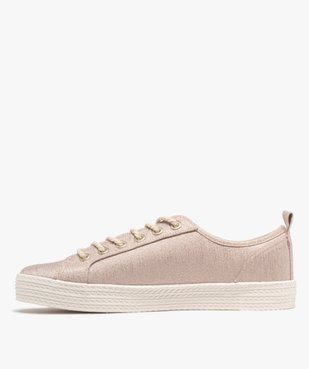Baskets en toile à lacets avec épaisse semelle femme vue9 - FOLLOW ME G4G - GEMO