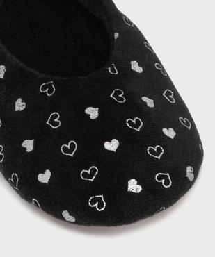Chaussons ballerines en velours motifs coeurs femme vue6 - GEMO(HOMWR FEM) - GEMO