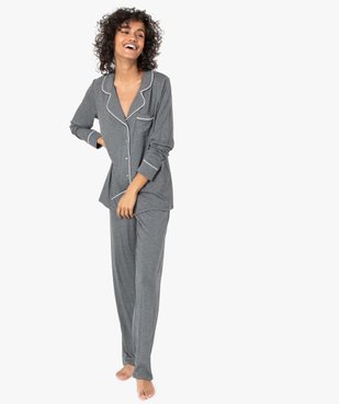 Pyjama femme deux pièces : chemise et pantalon vue1 - GEMO(HOMWR FEM) - GEMO