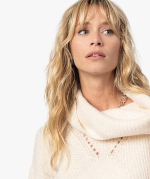 Robe femme en maille avec grand col boule vue2 - GEMO(FEMME PAP) - GEMO