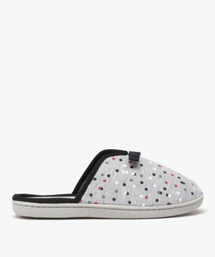 Chaussons femme mules plates en jersey à pois vue1 - GEMO(HOMWR FEM) - GEMO