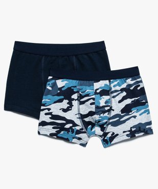 Boxer garçon en coton stretch camouflage (lot de 2) vue1 - GEMO (JUNIOR) - GEMO