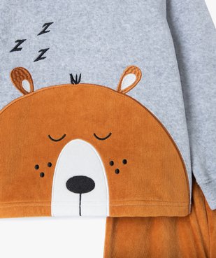 Pyjama garçon en velours bicolore à motif ours vue2 - GEMO (ENFANT) - GEMO