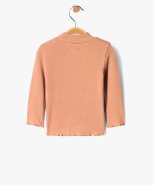 Tee-shirt en maille côtelée à col montant bébé fille vue6 - GEMO(BEBE DEBT) - GEMO