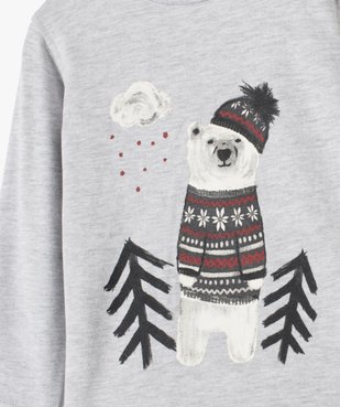 Tee-shirt bébé garçon à manches longues imprimé hiver vue2 - GEMO C4G BEBE - GEMO
