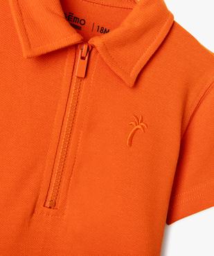 Polo manches courtes avec col zippé bébé garçon vue2 - GEMO 4G BEBE - GEMO