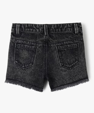 Short en jean délavé à franges fille vue3 - GEMO 4G FILLE - GEMO