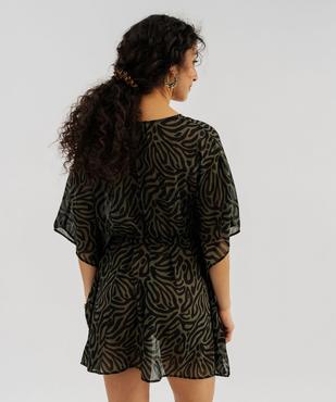 Robe de plage en voile à motifs femme vue3 - GEMO 4G FEMME - GEMO
