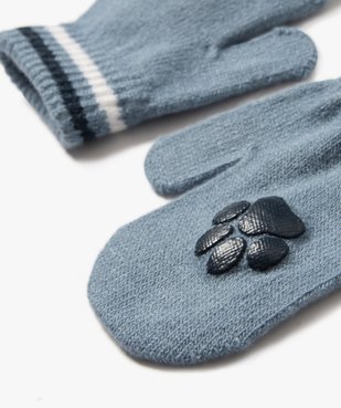 Moufles en maille avec motif antidérapant bébé garçon vue2 - GEMO 4G BEBE - GEMO