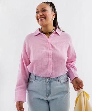 Chemise en gaze de coton unie femme grande taille vue1 - GEMO (G TAILLE) - GEMO