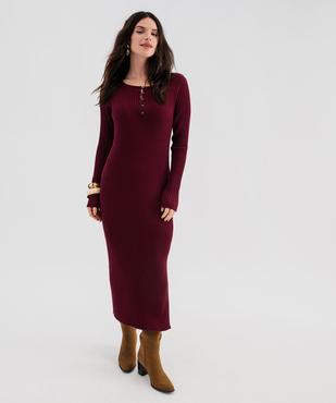Robe pull longue coupe ajustée femme vue1 - GEMO 4G FEMME - GEMO