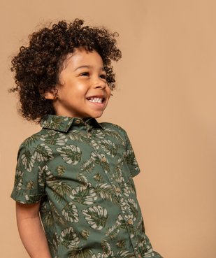 Chemise garçon à motifs tropicaux et manches courtes vue1 - GEMO (ENFANT) - GEMO