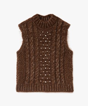 Pull sans manches pailleté à col cheminée femme vue4 - GEMO(FEMME PAP) - GEMO