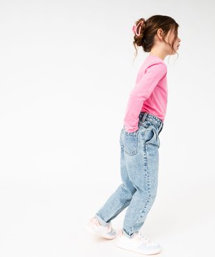 Jean délavé coupe ample avec pinces fille vue1 - GEMO 4G FILLE - GEMO