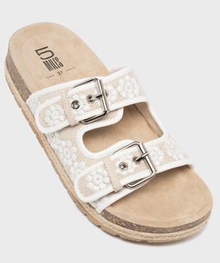 Mules à semelle plateforme et larges brides brodées femme - 5 Miles vue5 - 5 MILES - GEMO